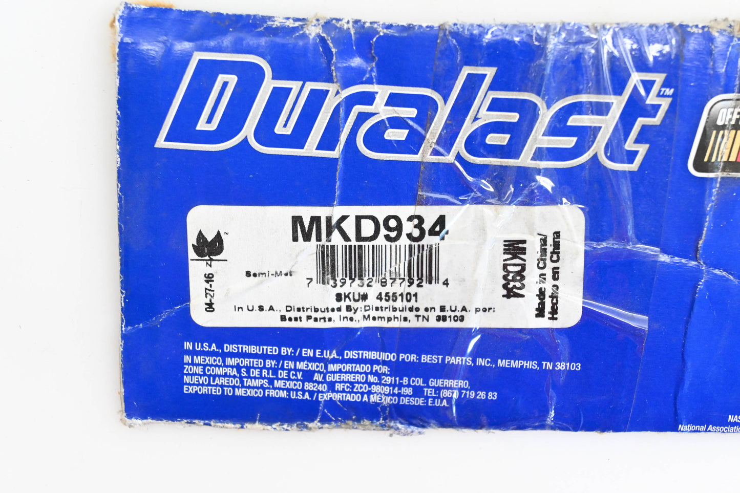 Duralast MKD934 Disc Brake Pad Kit NOS
