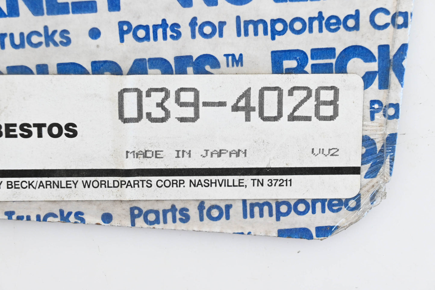 Beck/Arnley 039-4028 Water Pump Gasket NOS