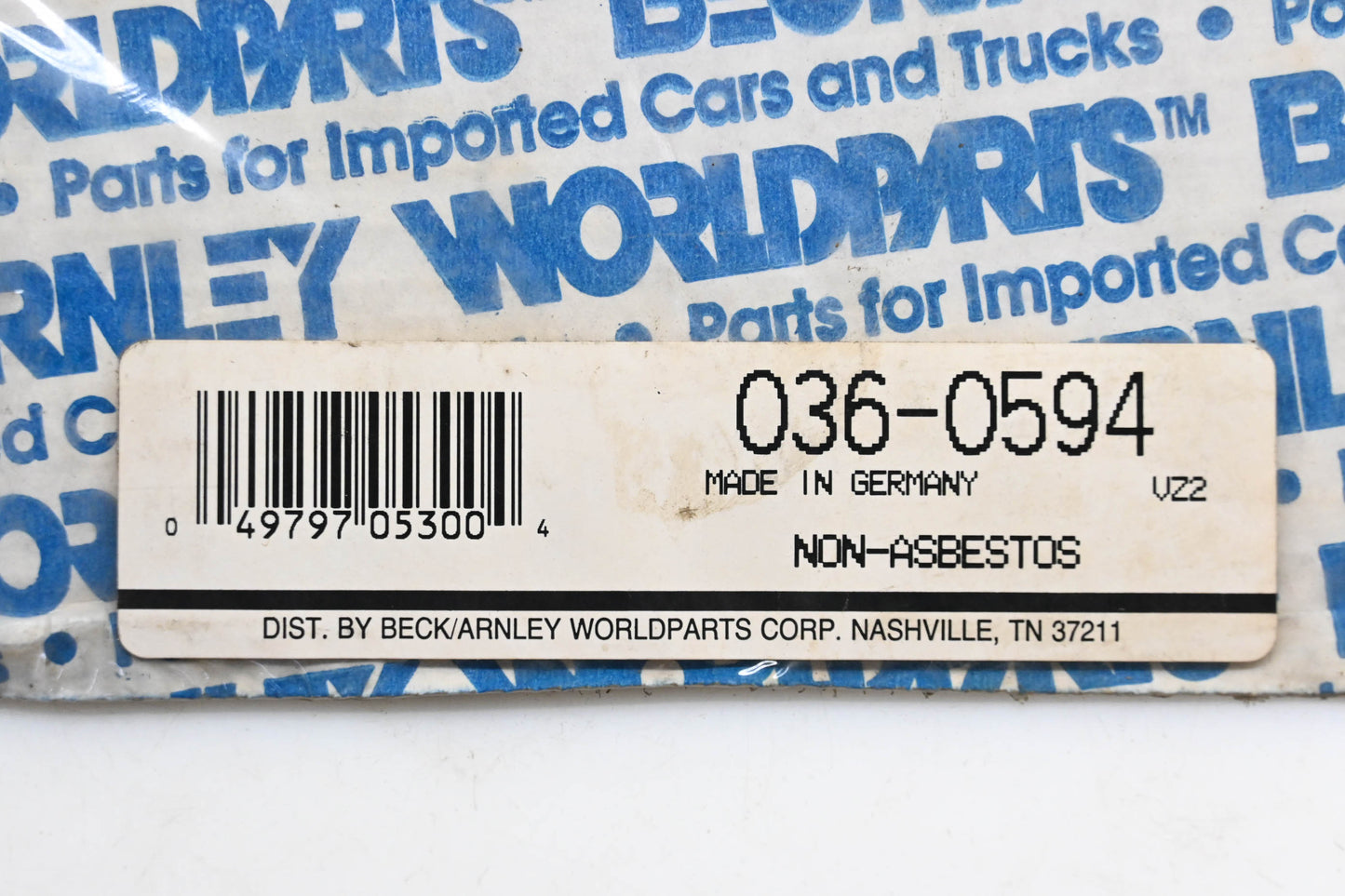 Beck/Arnley 036-0594 Valve Cover Gasket NOS