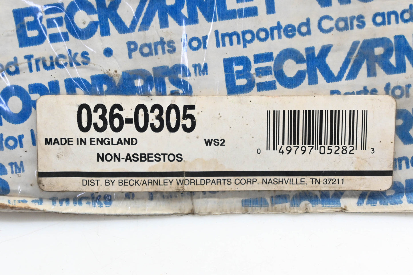 Beck/Arnley 036-0305 Jaguar Valve Cover Gasket NOS