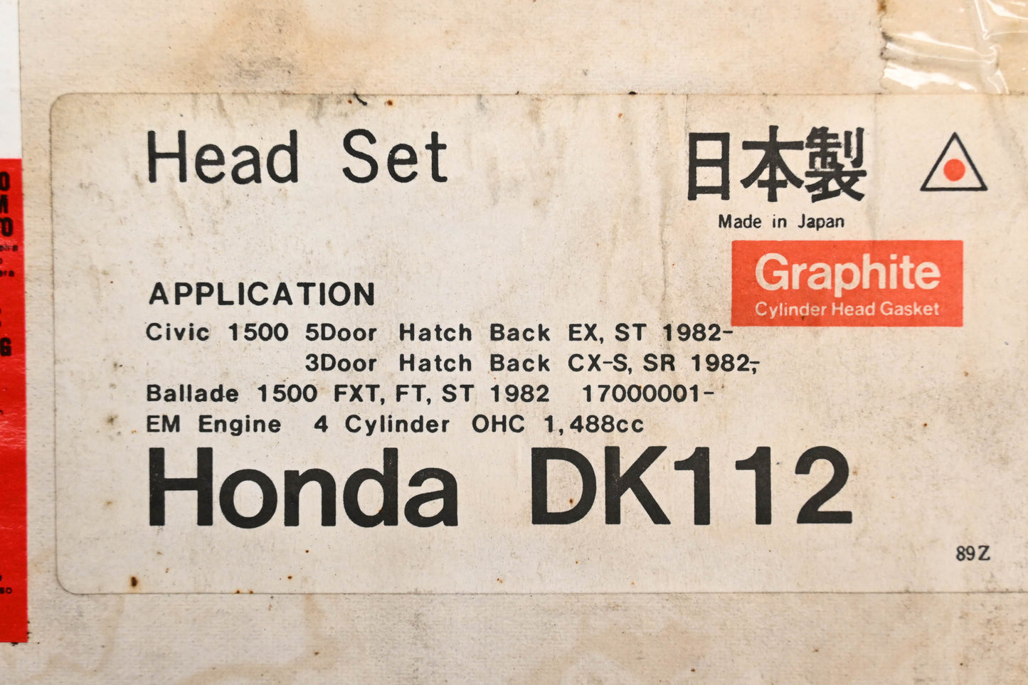 Vera DK112, 49-08095 Honda Head Gasket Kit NOS