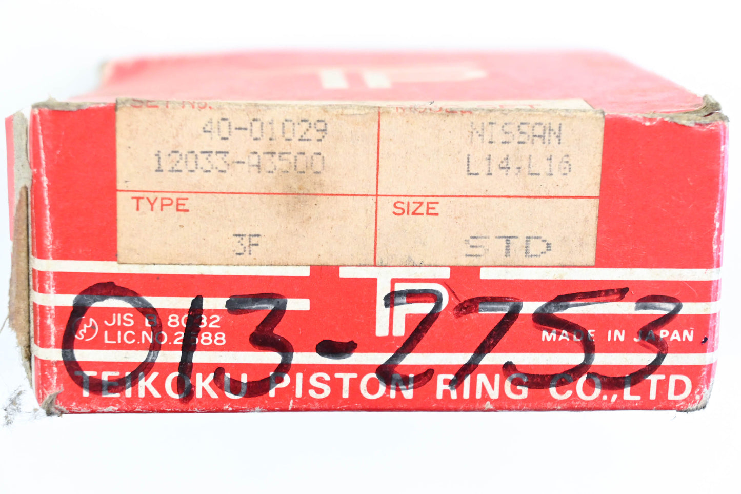 Teikoku 12033-A3500, 013-2753, 40-01029 3 Flex Piston Ring Kit NOS