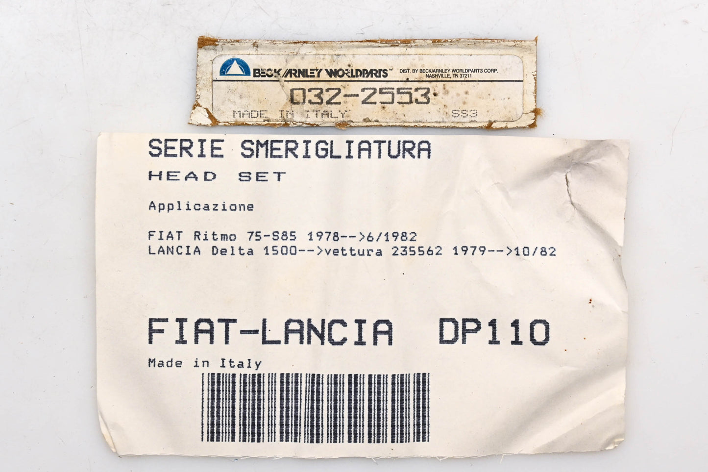 Beck/Arnley 032-2553, DP110 Payne Fiat-Lancia Head Gasket Kit NOS