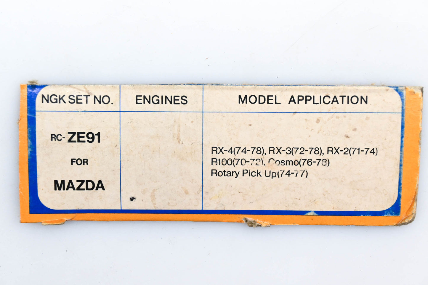 NGK RC-ZE91 Mazda 10A 12A Spark Plug Wire Kit NOS