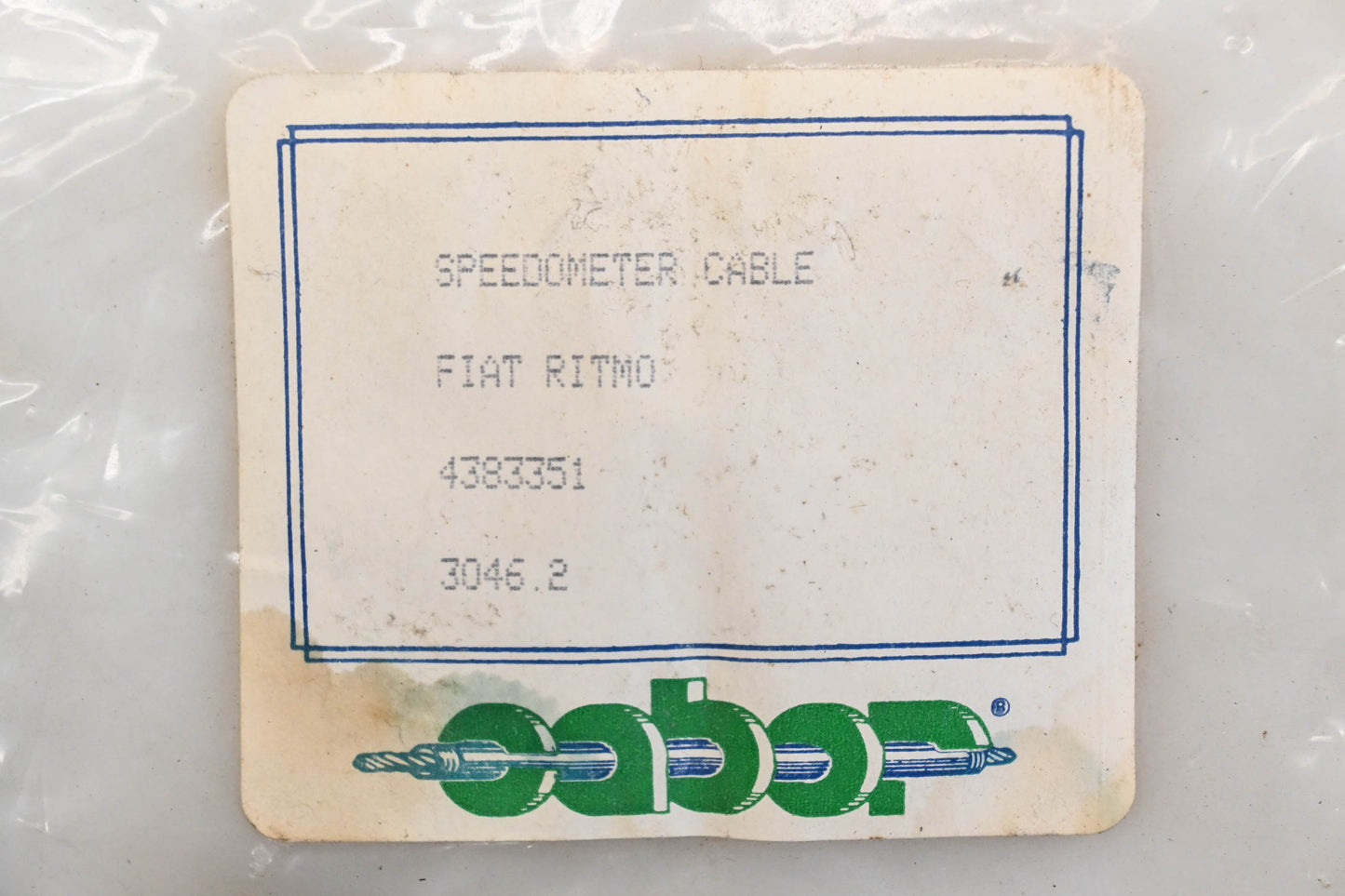 Cabor 4383351, 3046.2 Fiat Speedometer Cable NOS
