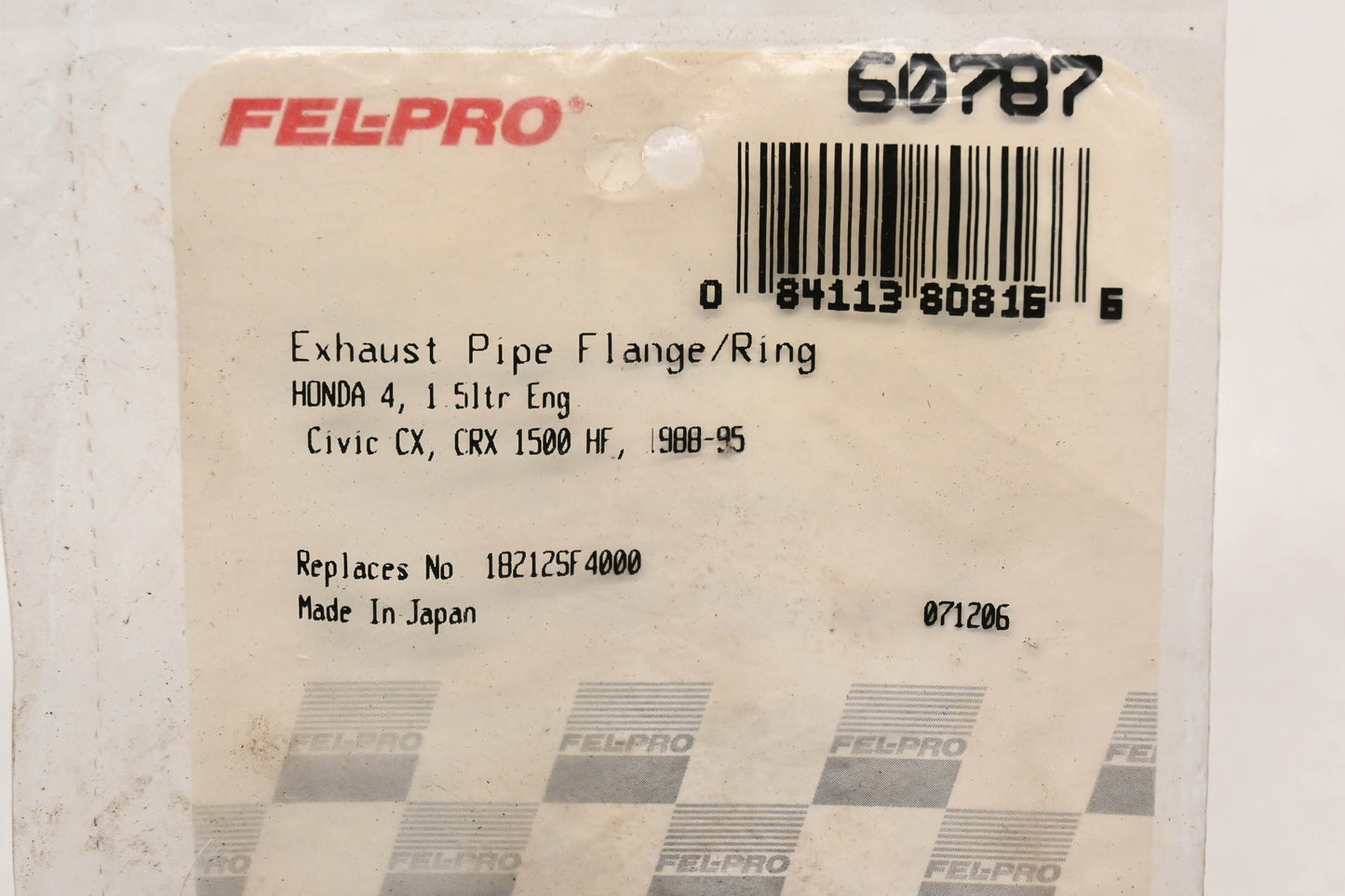 Fel-Pro 60787, 18212SF4000 Honda Exhaust Pipe Flange Gasket NOS