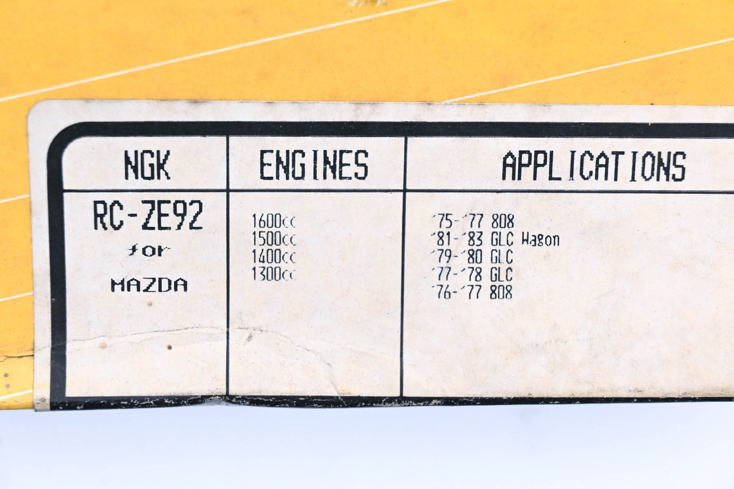 NGK RC-ZE92 Resistor Spark Plug Wire Kit NOS