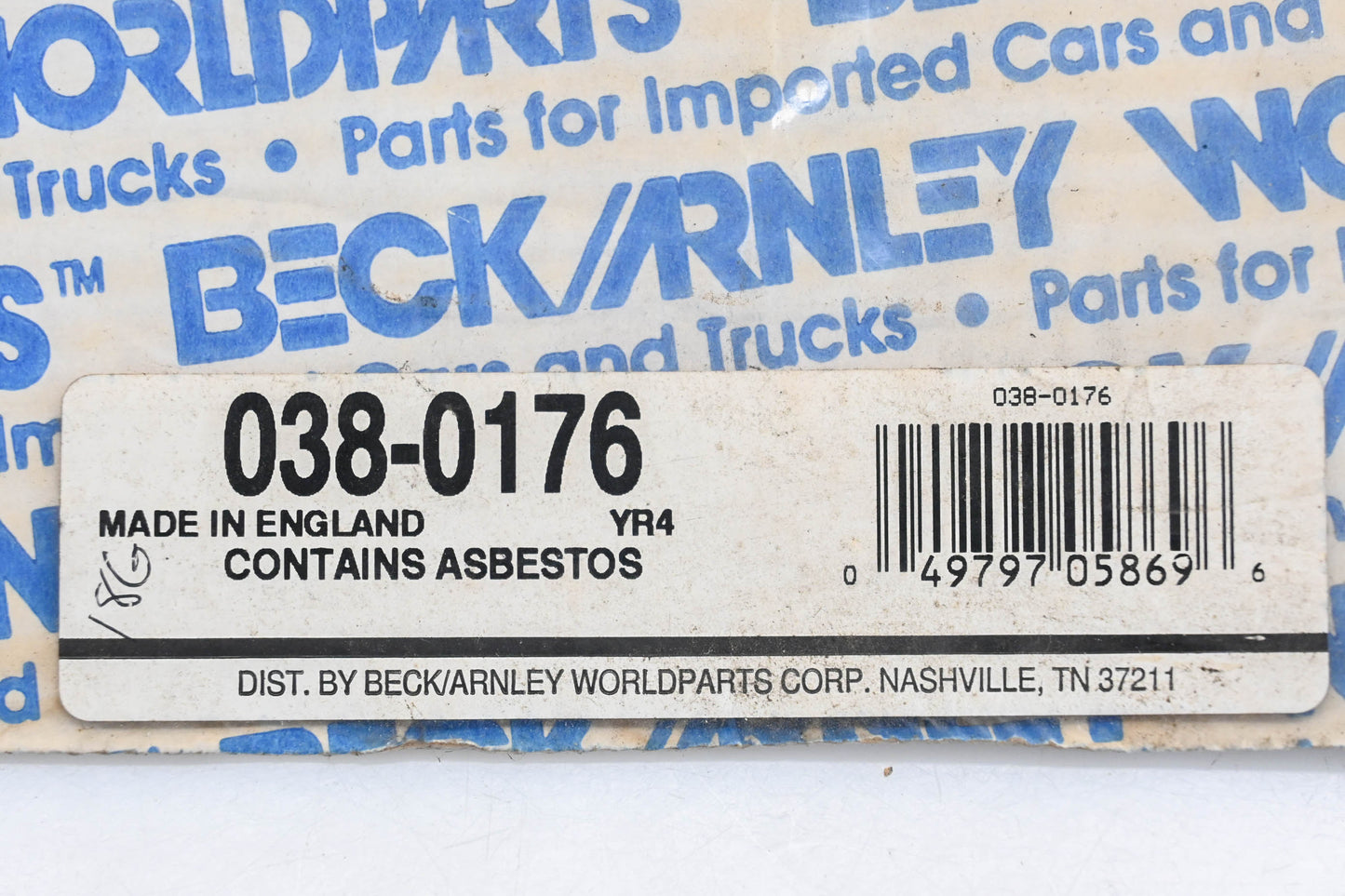 Beck/Arnley 038-0176 Timing Cover Gasket Kit NOS