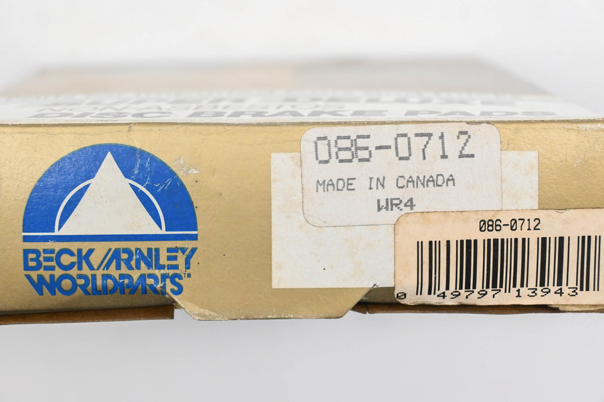 Beck/Arnley 086-0712 Super Deluxe Non-Asbestos Disc Brake Pad Kit NOS