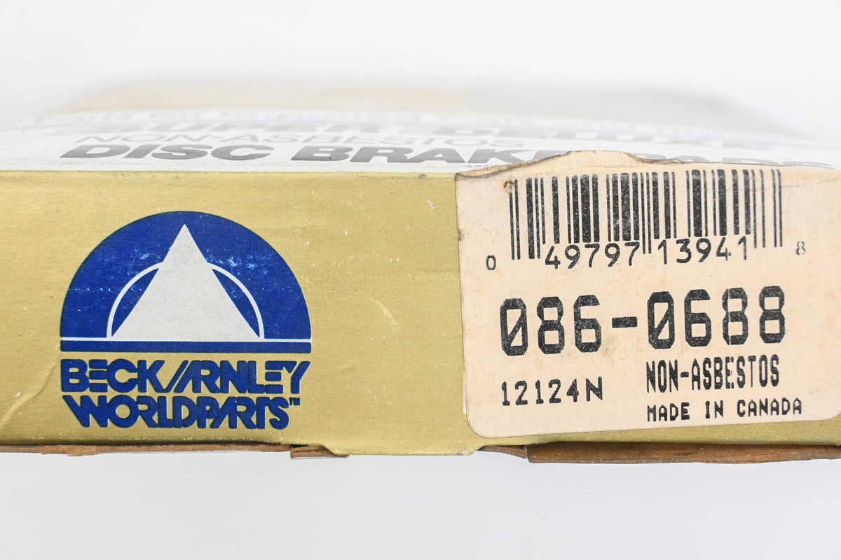 Beck/Arnley 086-0688 Super Deluxe Non-Asbestos Disc Brake Pad Kit NOS