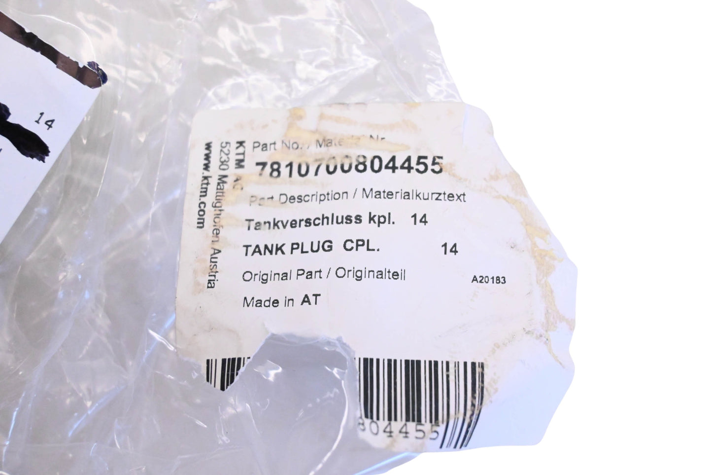 New OEM Husqvarna 7810700804455 Tank Plug NOS