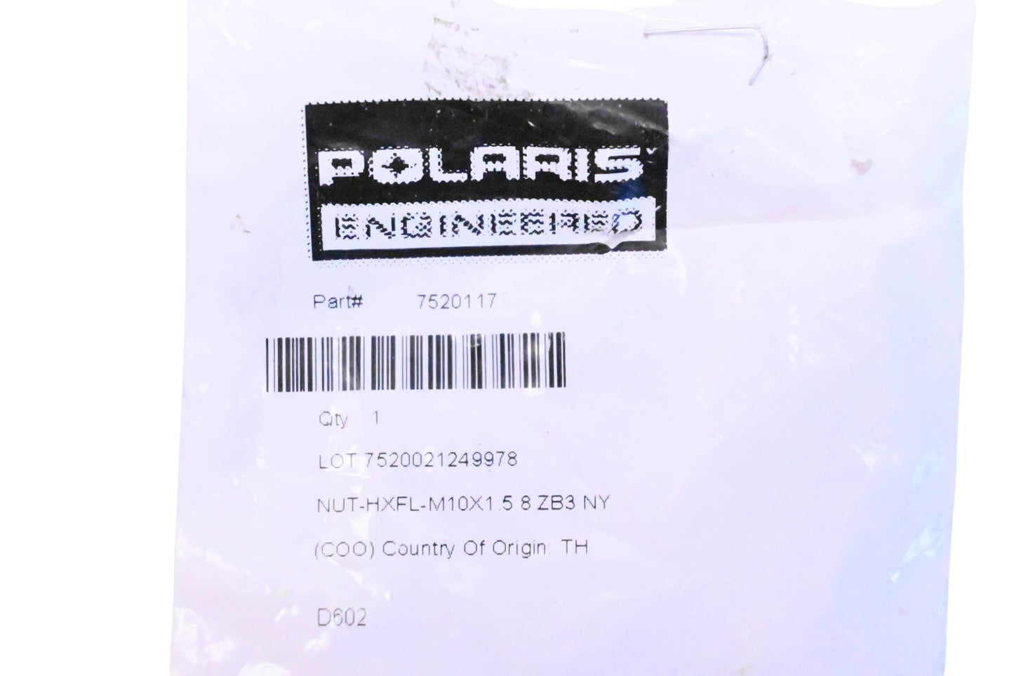 New OEM Polaris 7520117 Hex Flange Nut NOS