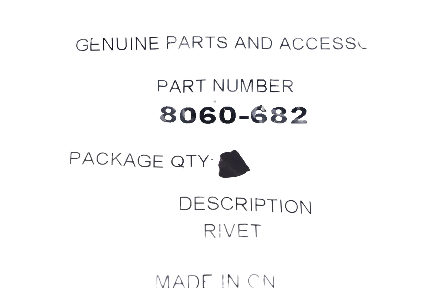 New OEM Arctic Cat 8060-682 Rivets Qty 4 NOS