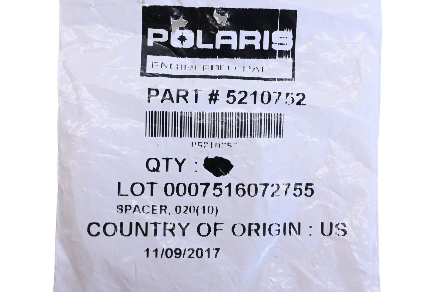 New OEM Polaris 5210752 Clutch Spacers Qty 5 NOS