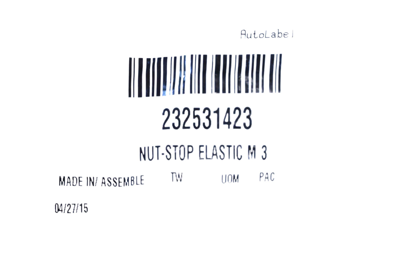 Aftermarket 232531423 Elastic Stop Nut NOS