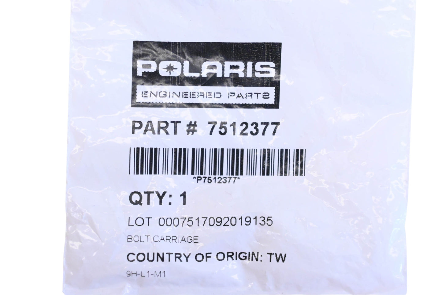 New OEM Polaris 7512377 Carriage Bolt NOS