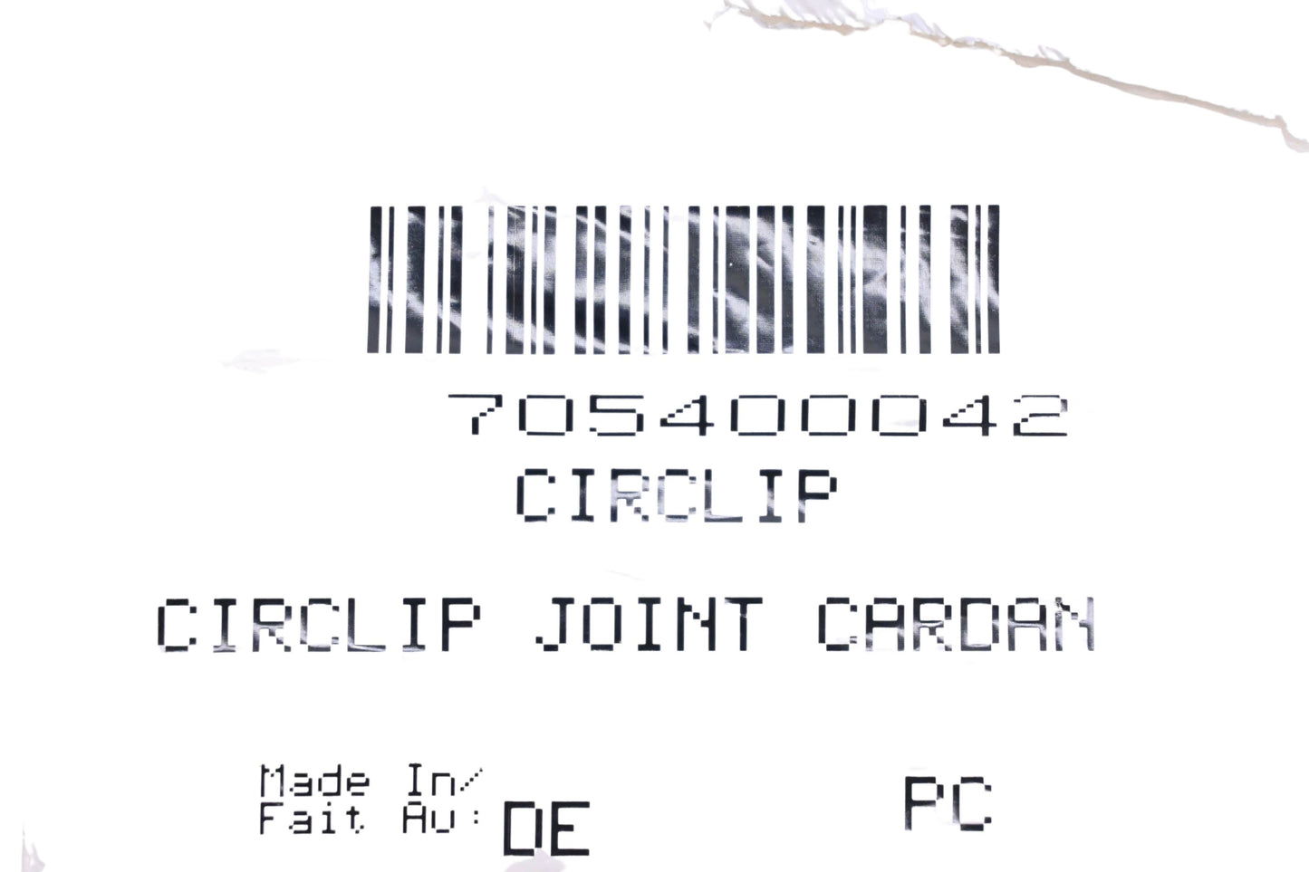 Aftermarket 705400042 Circlip NOS
