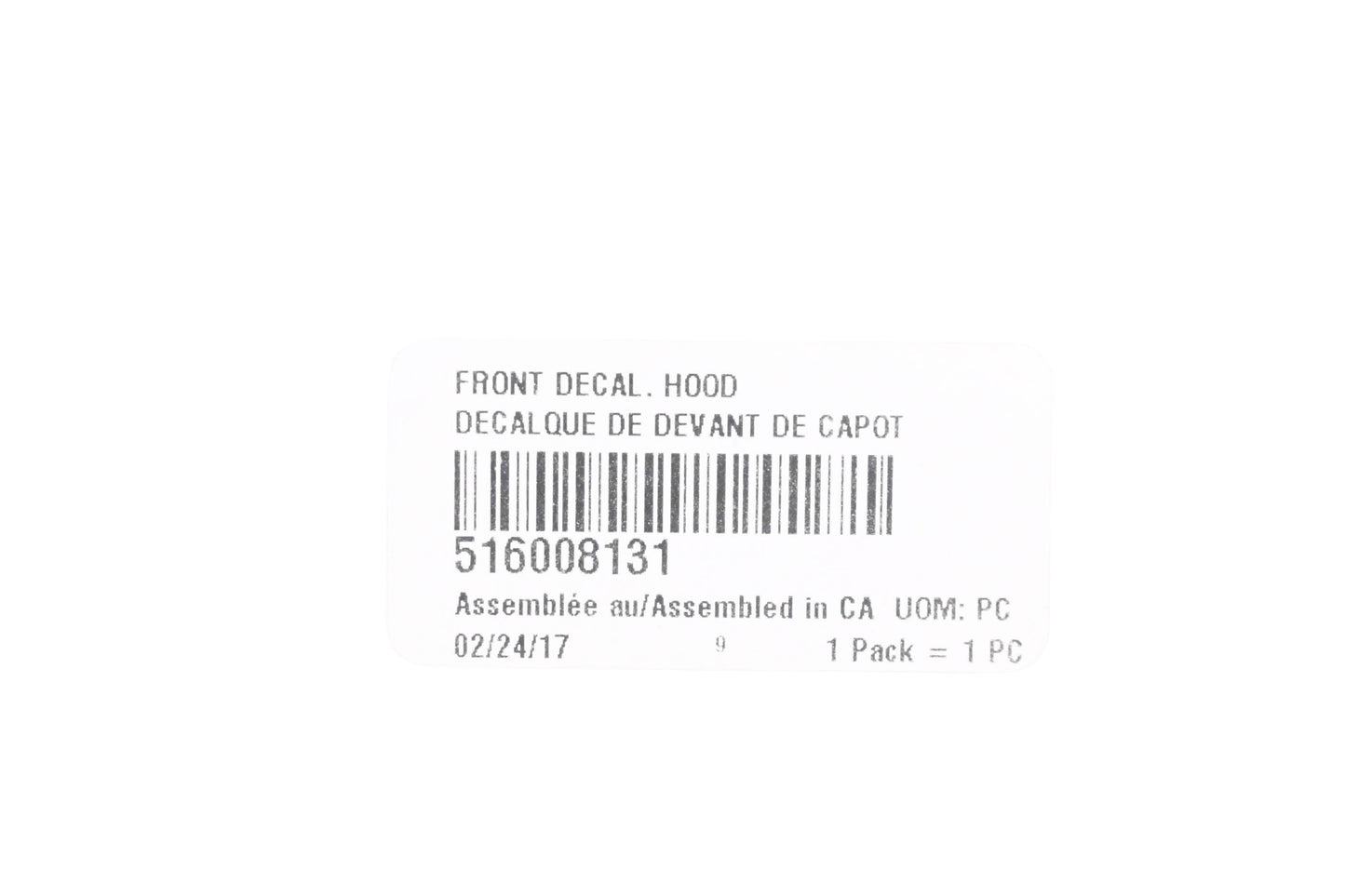 Aftermarket 516008131 Hood Decal NOS