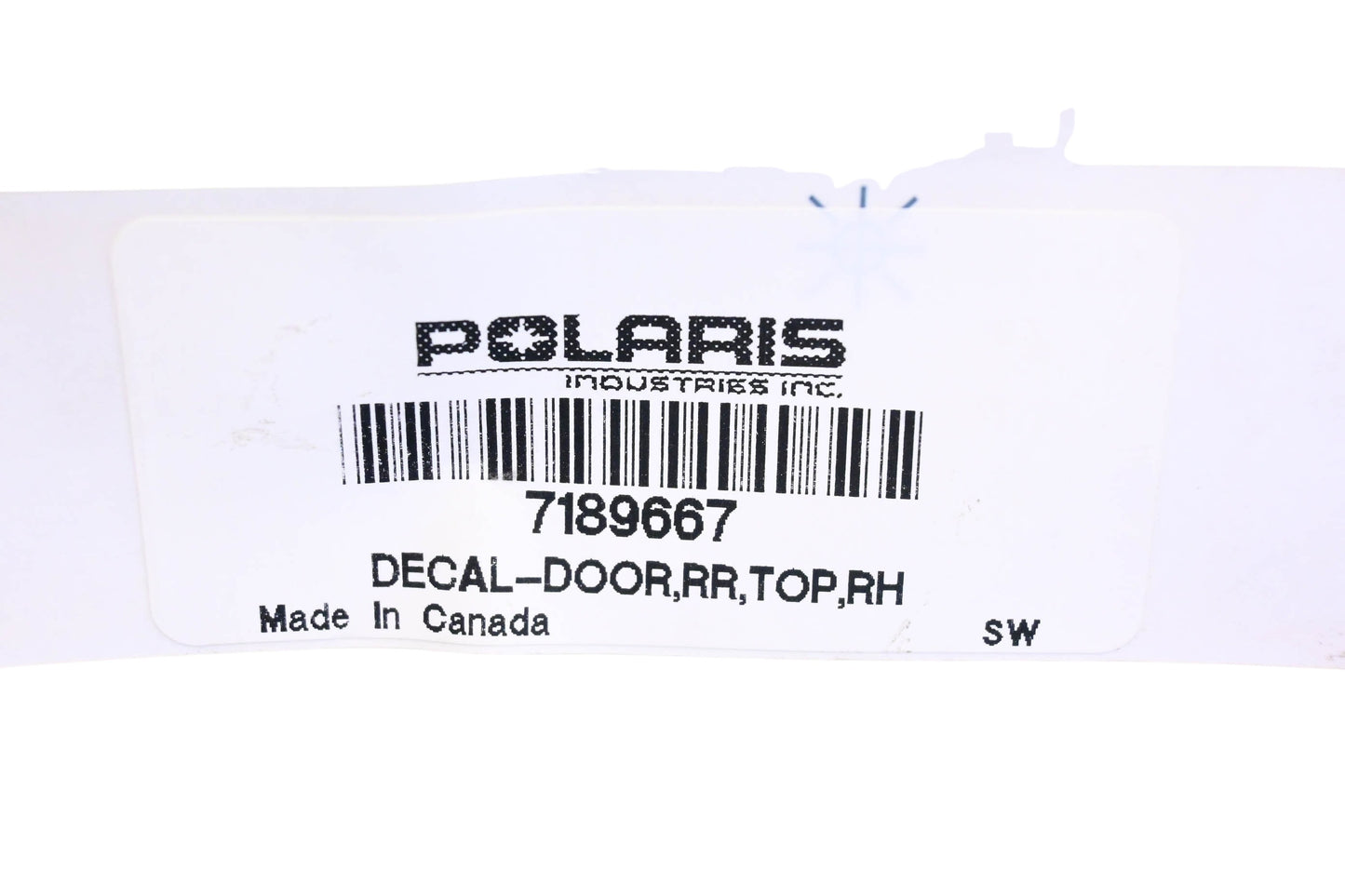 New OEM Polaris 7189667 Rear Top Right Door Decal NOS