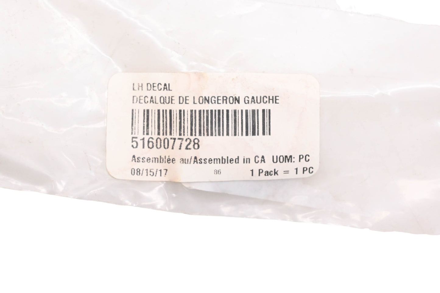 Aftermarket 516007728 Left Hand Decal NOS
