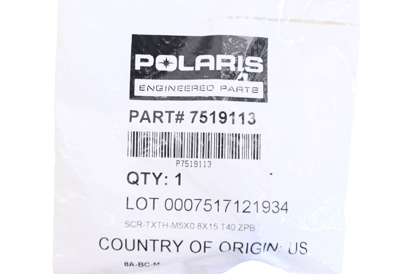 New OEM Polaris 7519113 Screw NOS