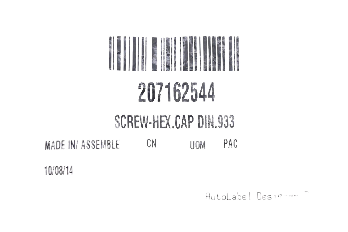 Aftermarket 207162544 Hex Cap Screw NOS