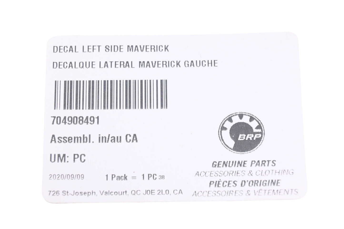 Aftermarket 704908491 Left Side Maverick Decal NOS