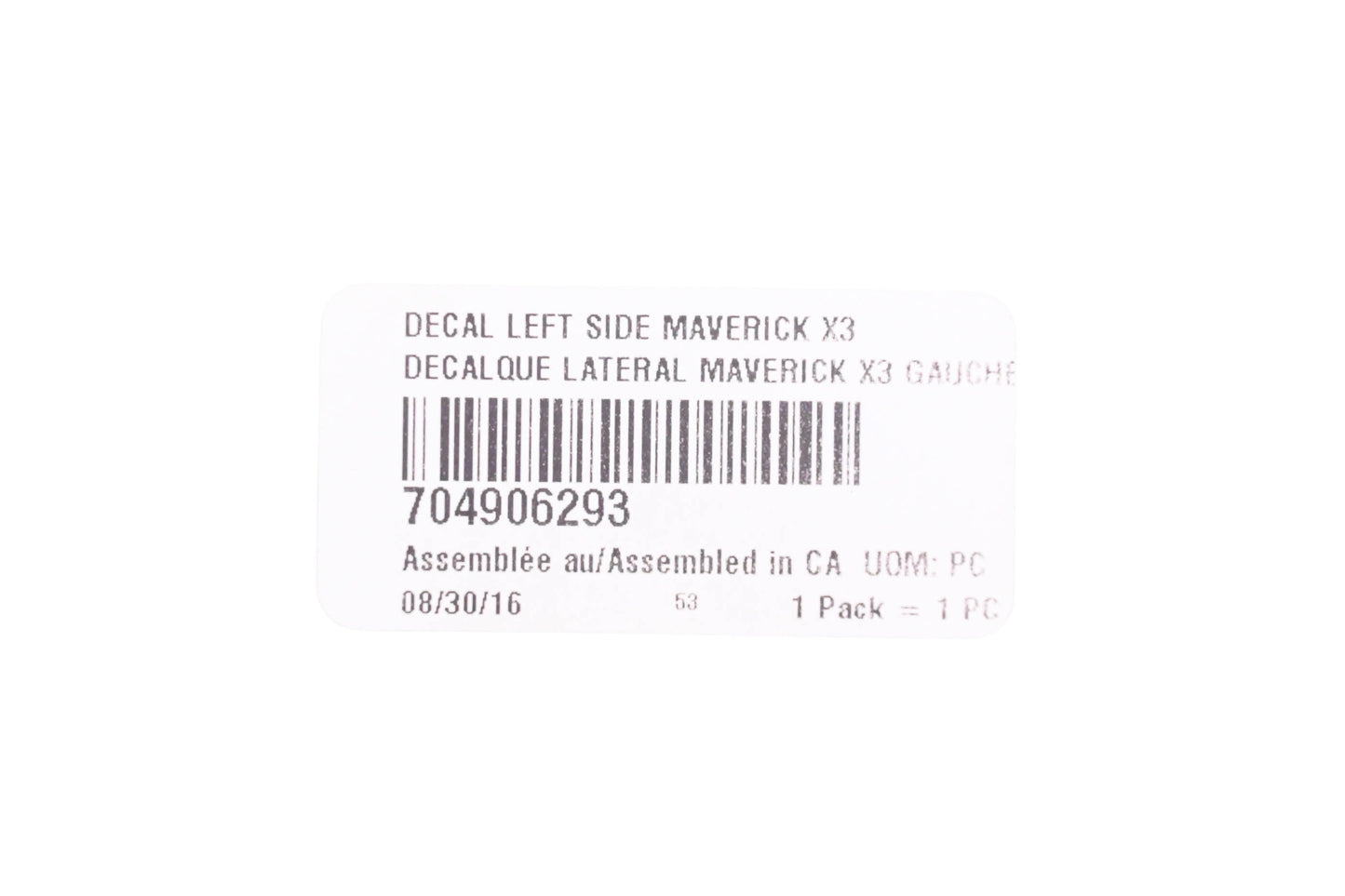 Aftermarket 704906293 Left Side Maverick Decal NOS