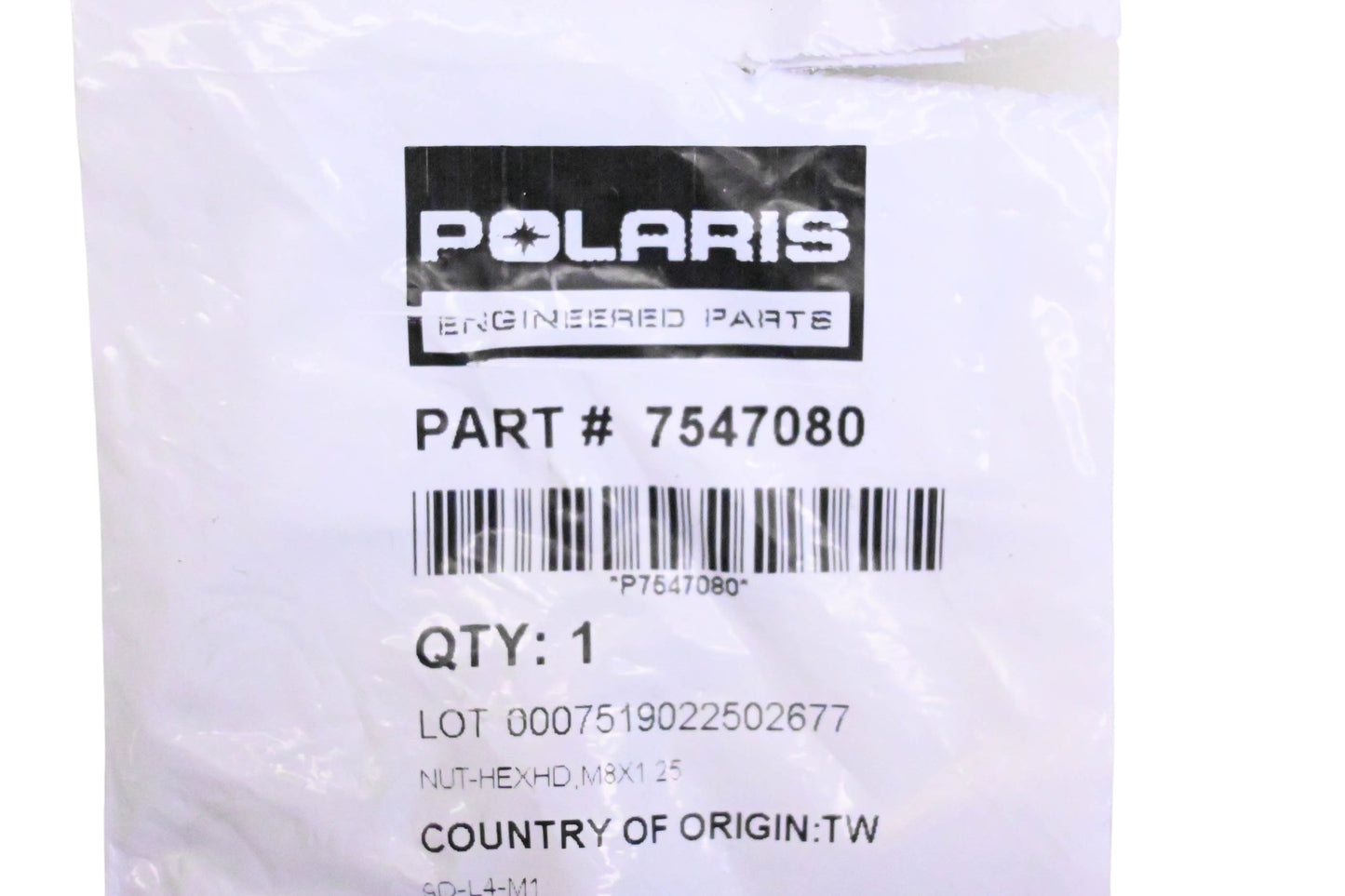 New OEM Polaris 7547080 Hex Nut NOS
