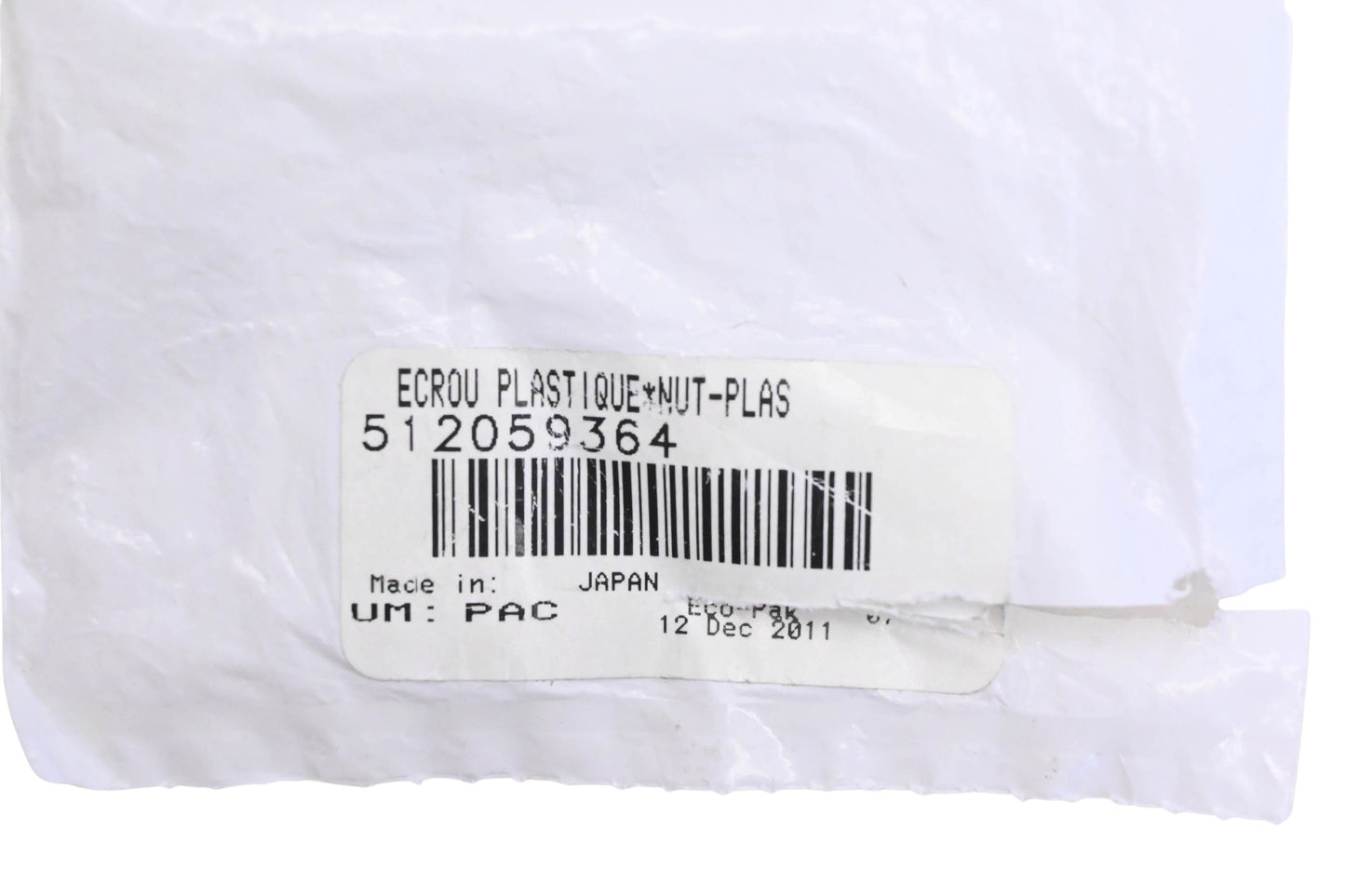 Aftermarket 512059364 Plastic Nut NOS