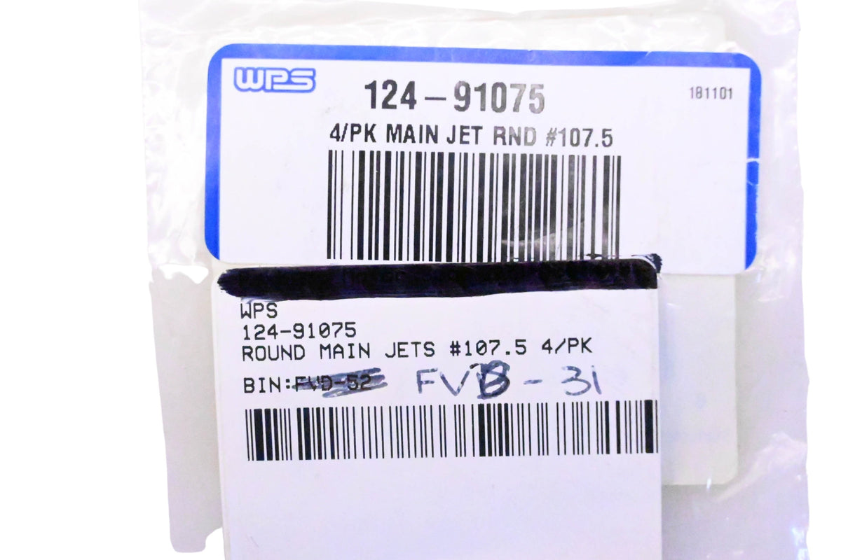 WPS 124-91075 Round Main Jet NOS