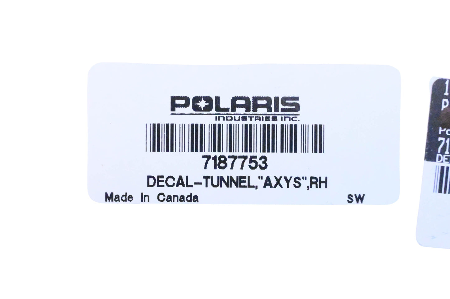 New OEM Polaris 7187753 Right Hand Tunnel Axys Decal NOS