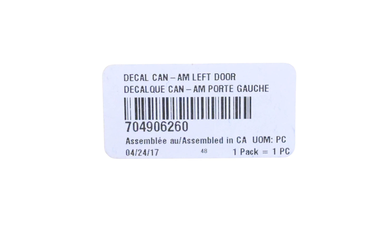 Aftermarket 704906260 Left Door Decal NOS