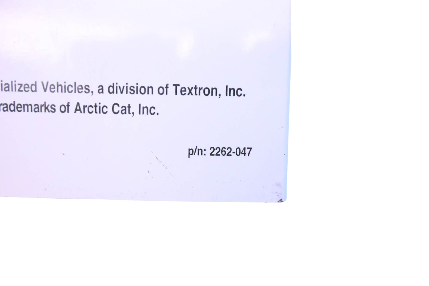 New OEM Arctic Cat 2262-047 2019 ZR/XF/M/Pantera/Norseman Operator's Manual NOS