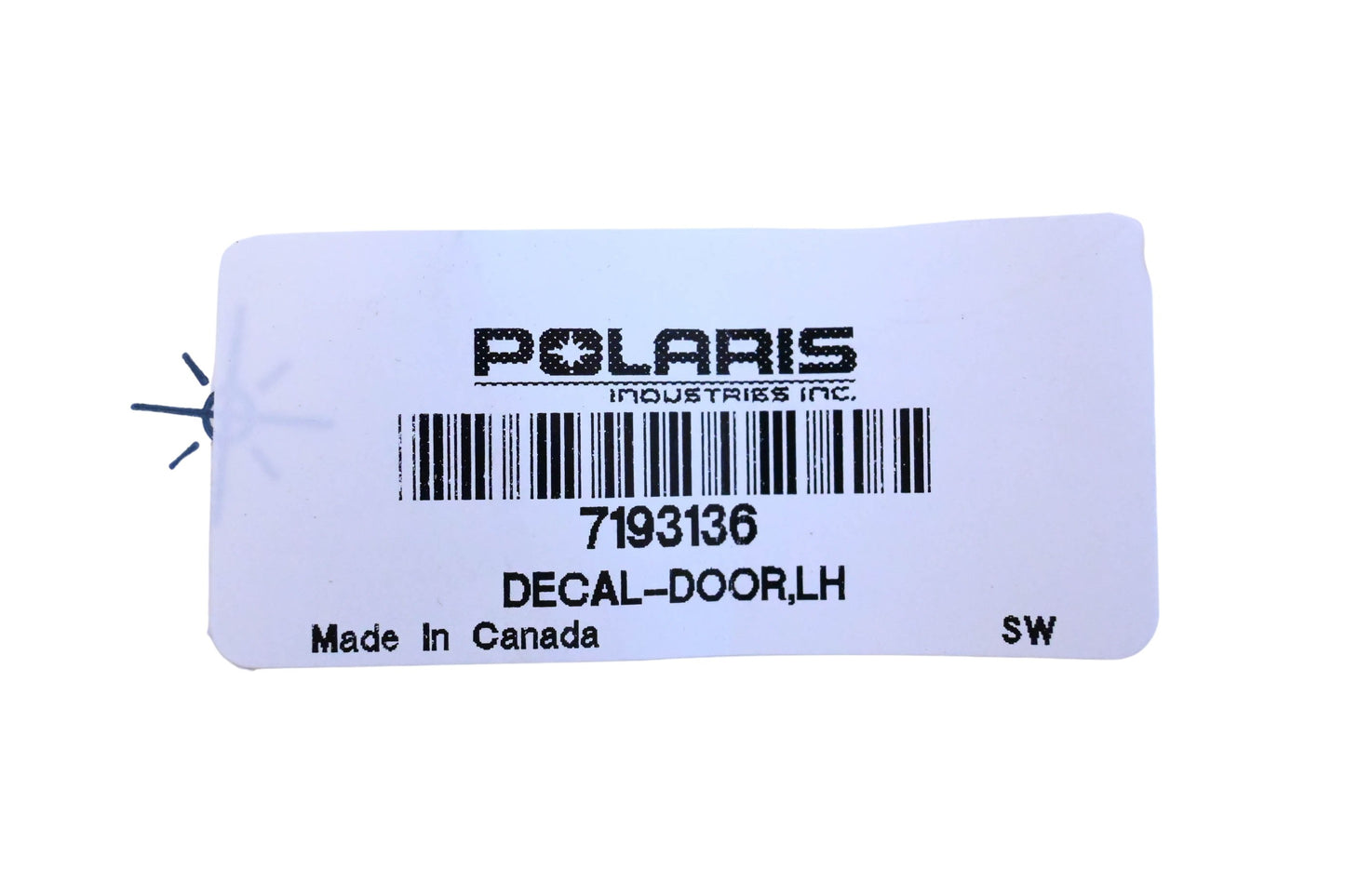 New OEM Polaris 7193136 Left Hand Door Decal NOS