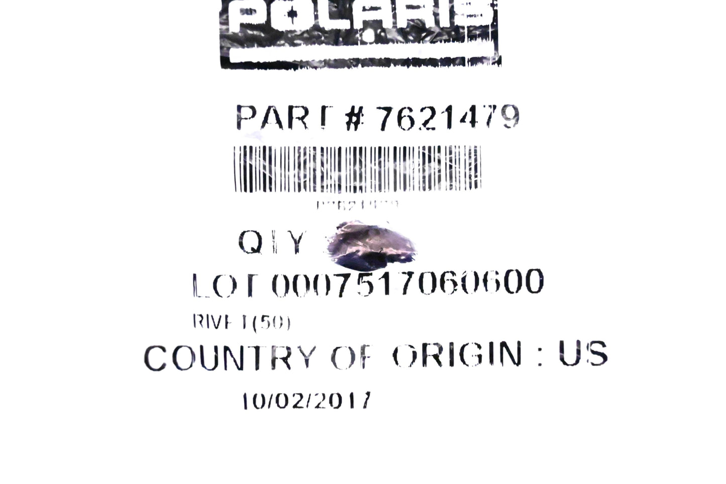 New OEM Polaris 7621479 Rivets Qty 7 NOS