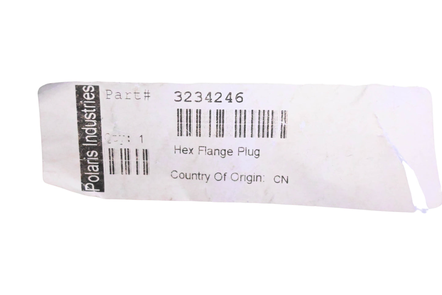 New OEM Polaris 3234246 Hex Flange Plug NOS