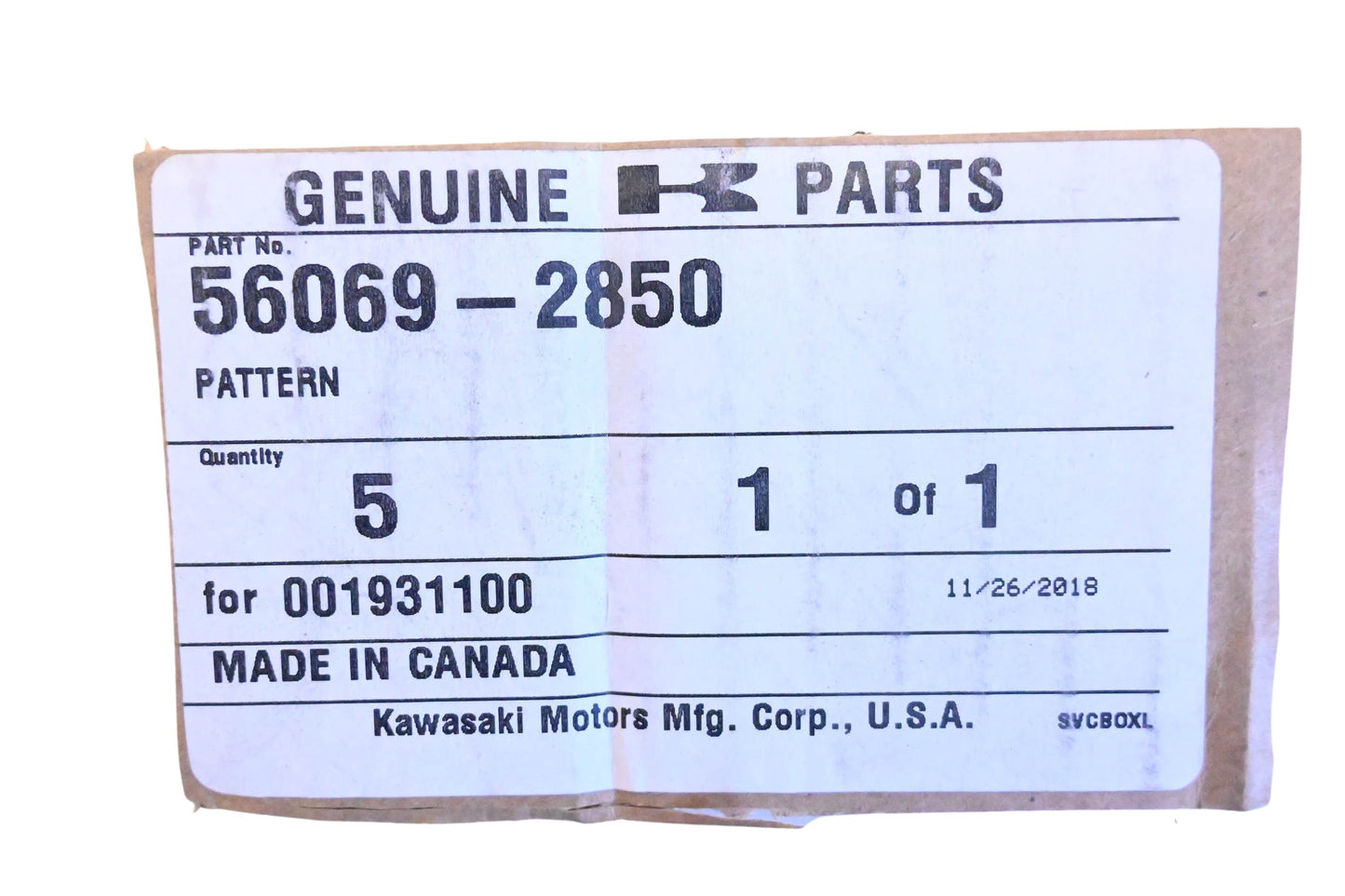 New OEM Kawasaki 56069-2850 Right Hand Rear Fender Decal NOS