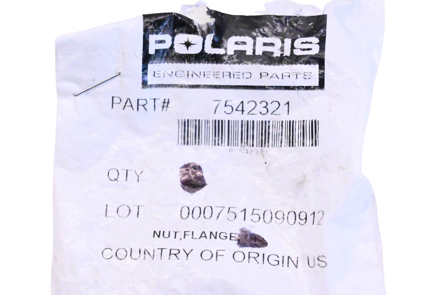 New OEM Polaris 7542321 Flange Nuts Qty 4 NOS