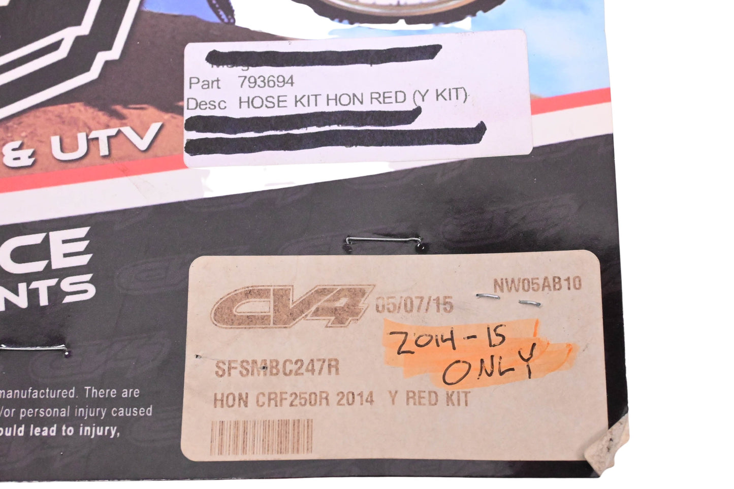 CV4 793694, SFSMBC247R Red Hose Kit NOS