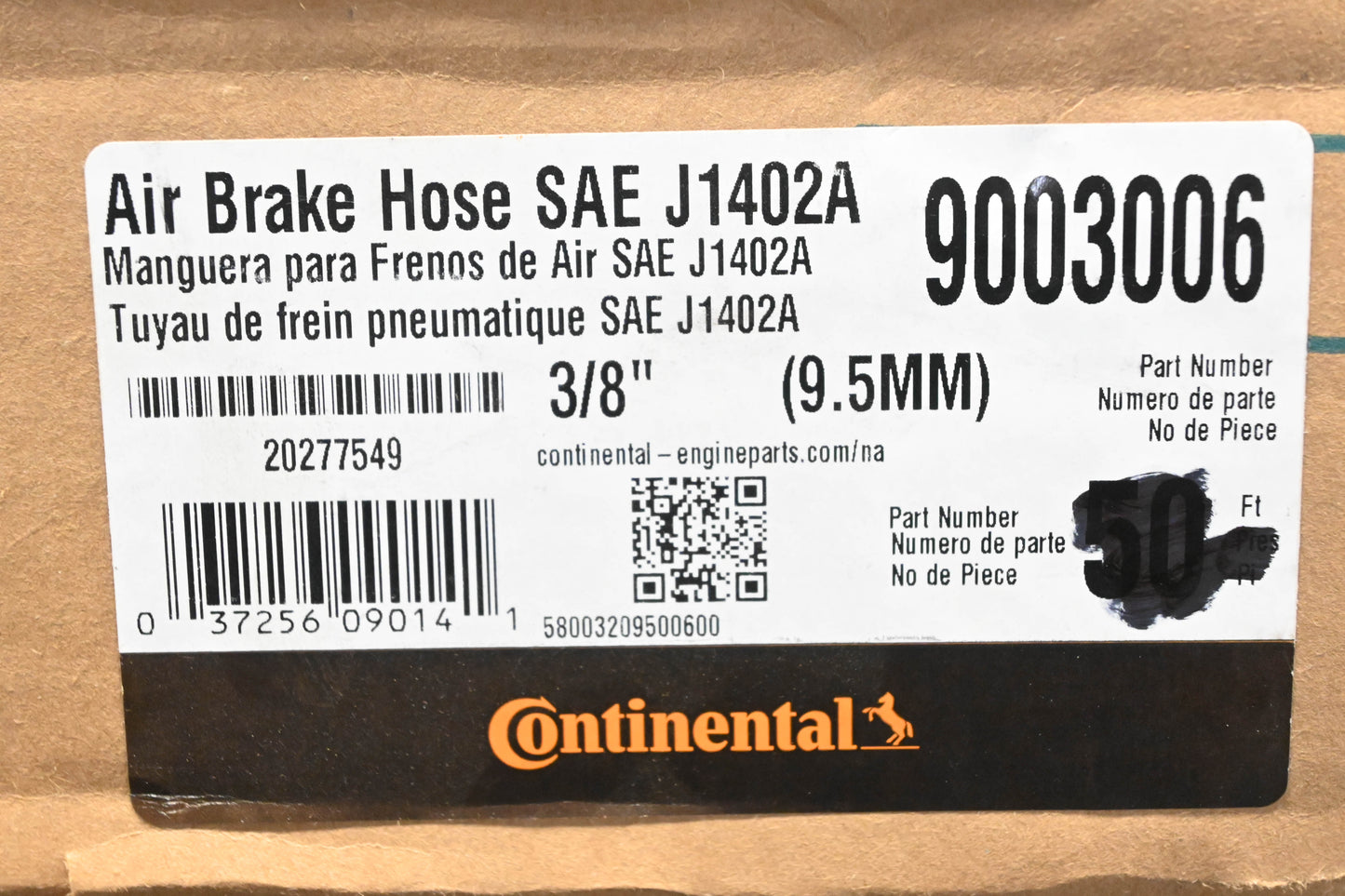 Continental 9003006 J1402A Air Brake Hose 3/8:10mm x 45' NOS