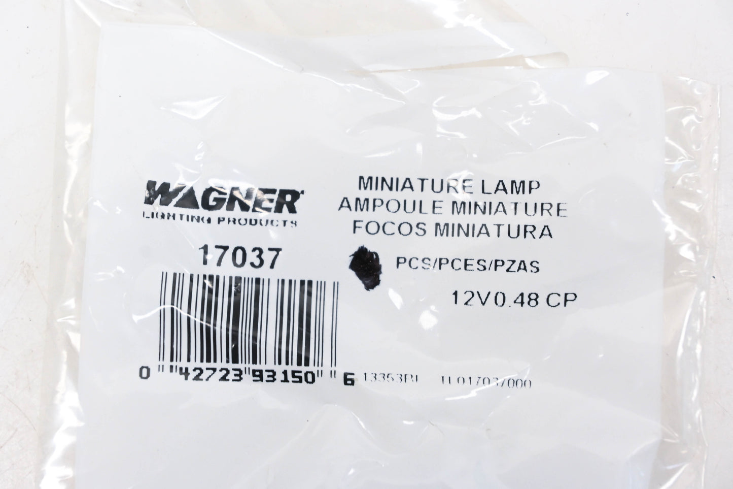 Wagner 17037 Clear 12v .48CP Bulbs Qty 2 NOS
