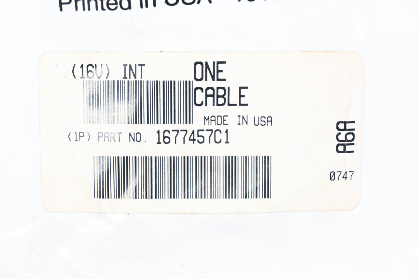 International 1677457C1 Hood Assist Cable Assembly NOS