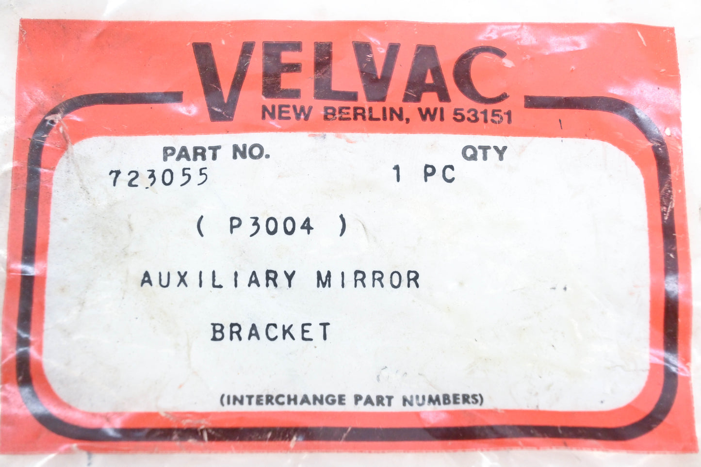 Velvac P3004, 723055 Auxiliary Mirror Bracket Kit NOS