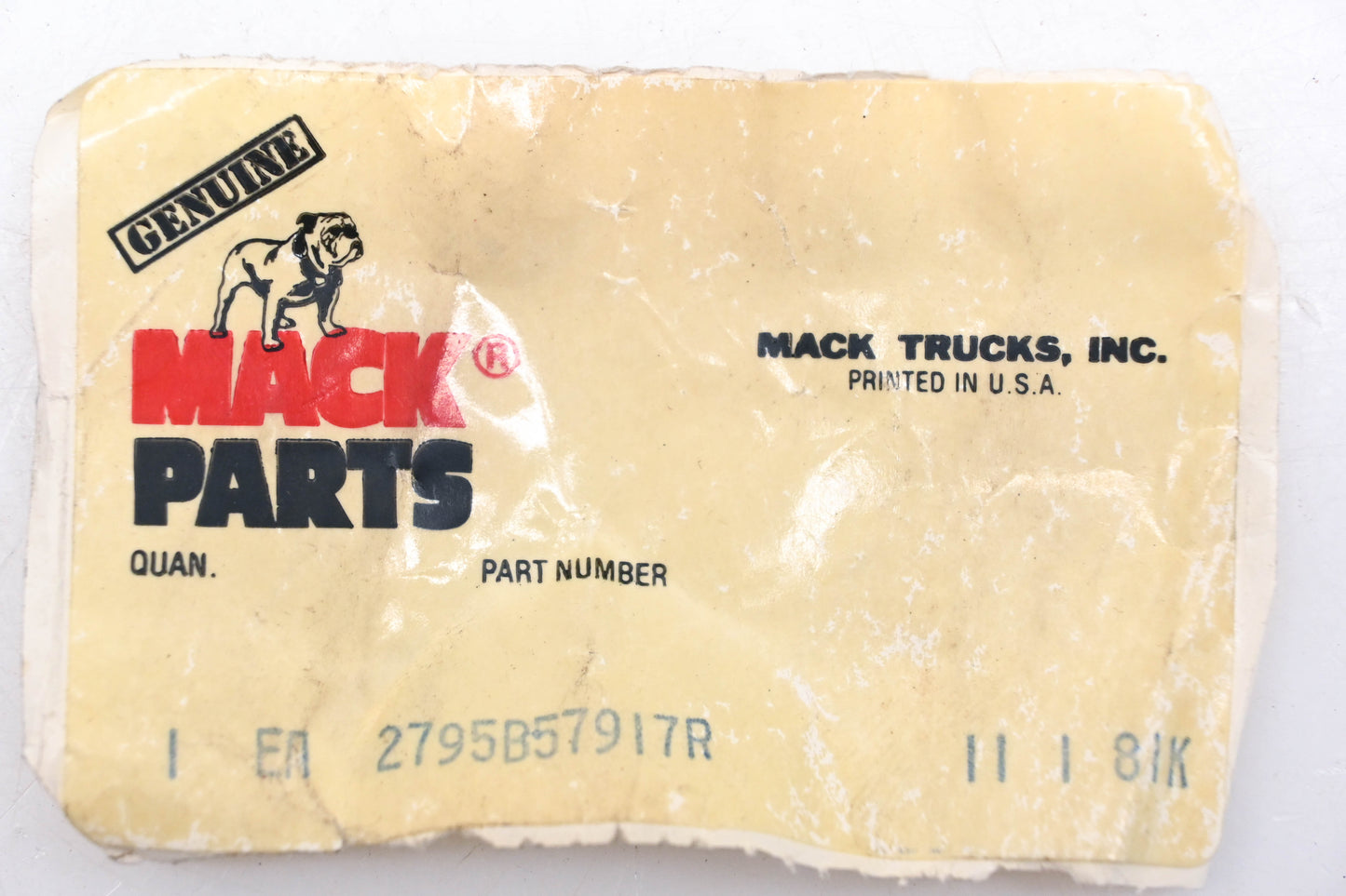 Mack 2795B57917R Righthand Window Vent Handle NOS