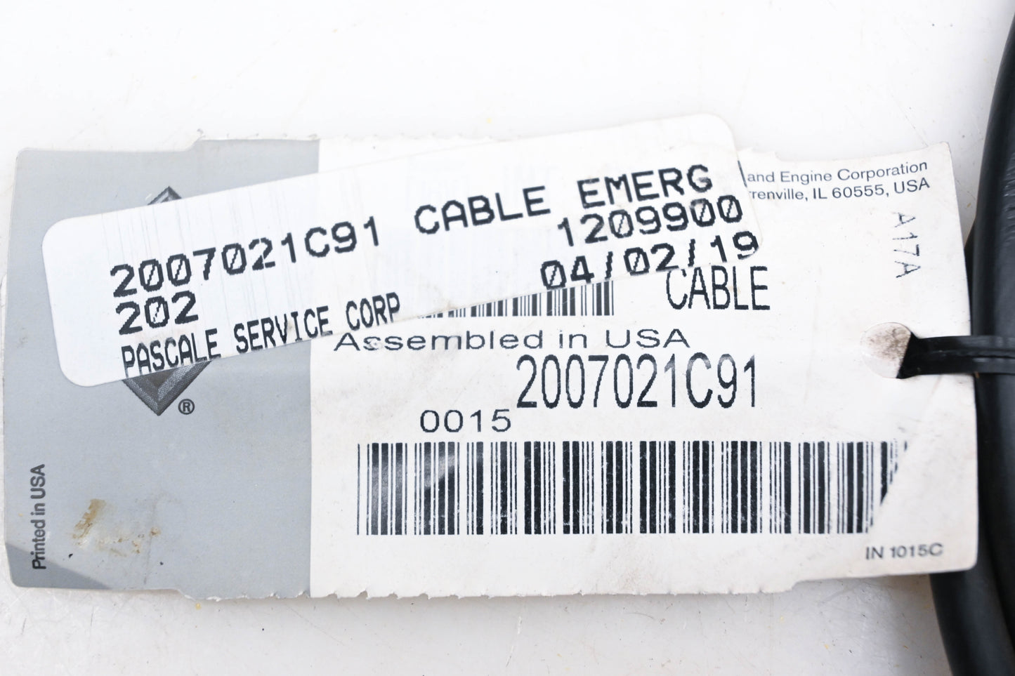 International 2007021C91 Emergency Cable 38" NOS
