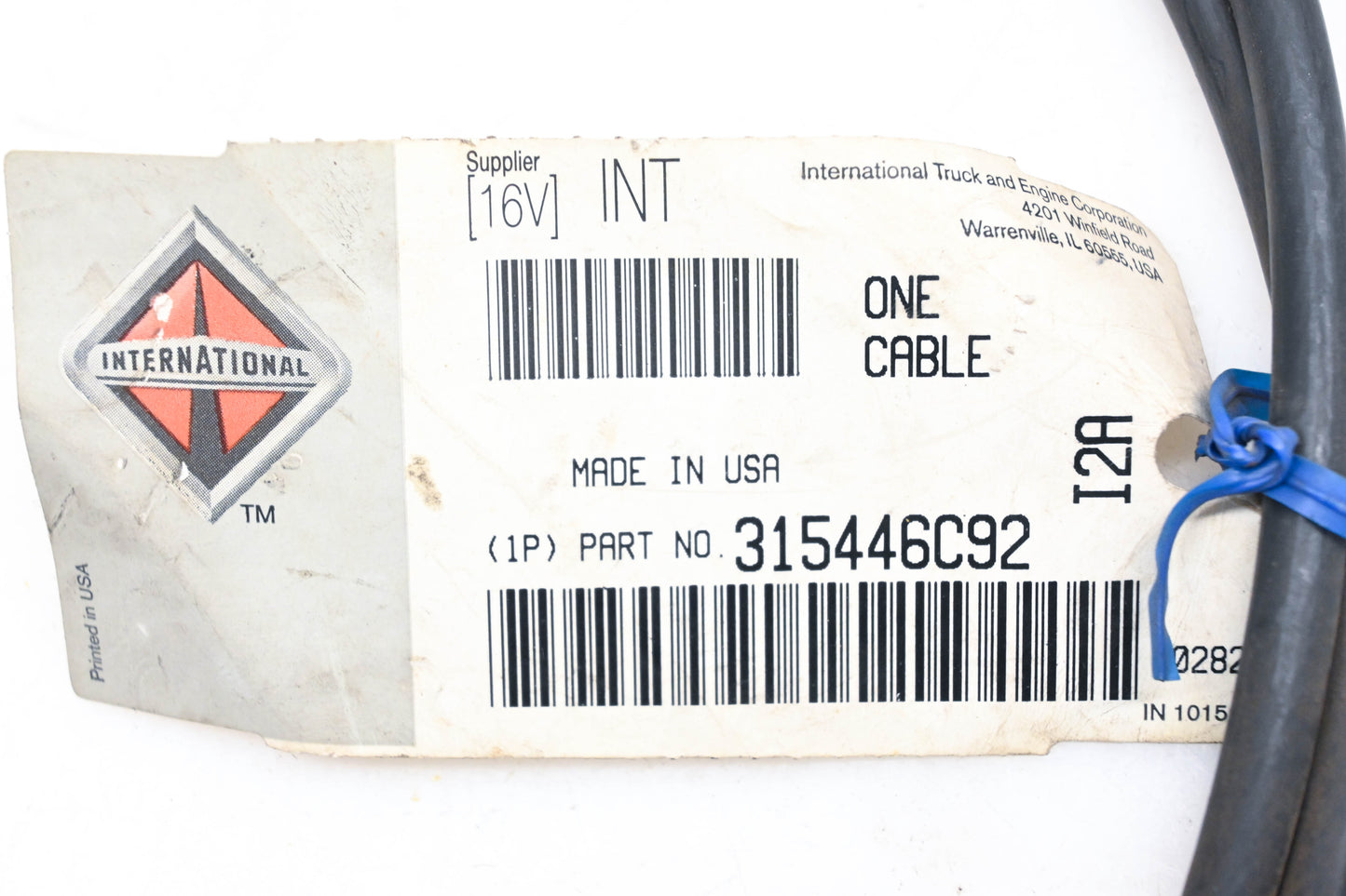 International 315446C92 Throttle Cable 60" NOS