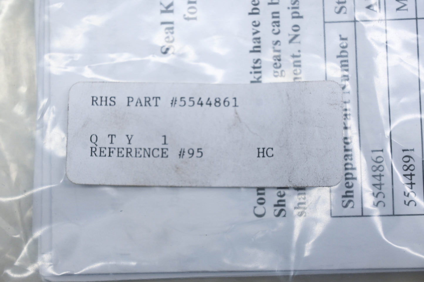 R.H. Sheppard 5544861 Steering Gear Seal Kit NOS