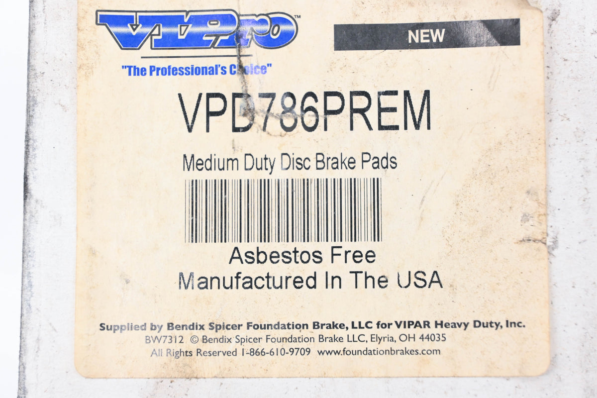 VIPro VPD786PREM, MKD786 Medium Duty Disc Brake Pad Kit NOS