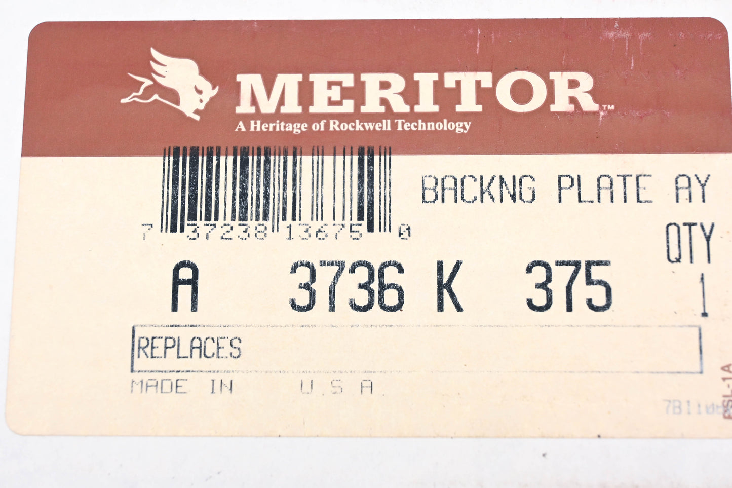 Meritor A3736K375 Parking Brake Plate NOS